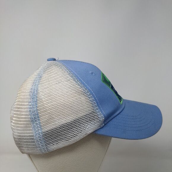 Fishing Life Snapback Mesh Back Trucker Hat Blue OSFM Colorblock - Picture 4 of 8